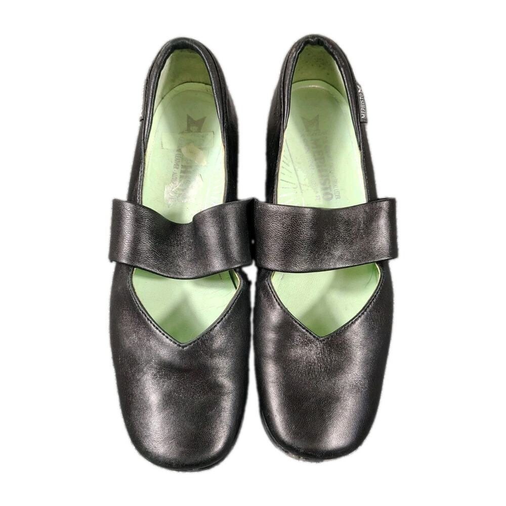 Mephisto Air-Rela May Jane Shoes Women's 7 Black Leather Comfort Minimalist GUC